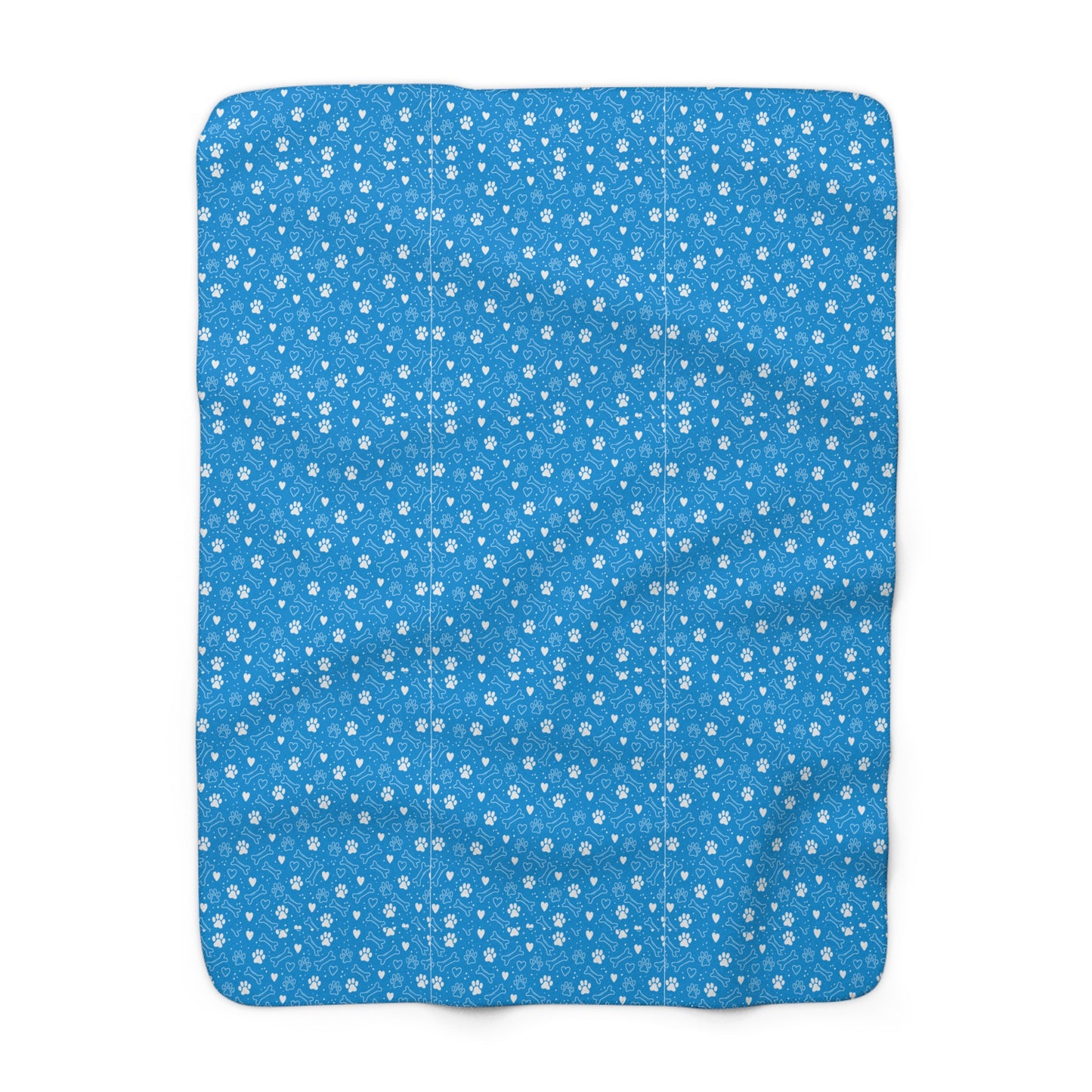 Puppy Paw Print Blanket, Pet Lover Gift, Warm Throw for Home, Christmas Blanket - Blue