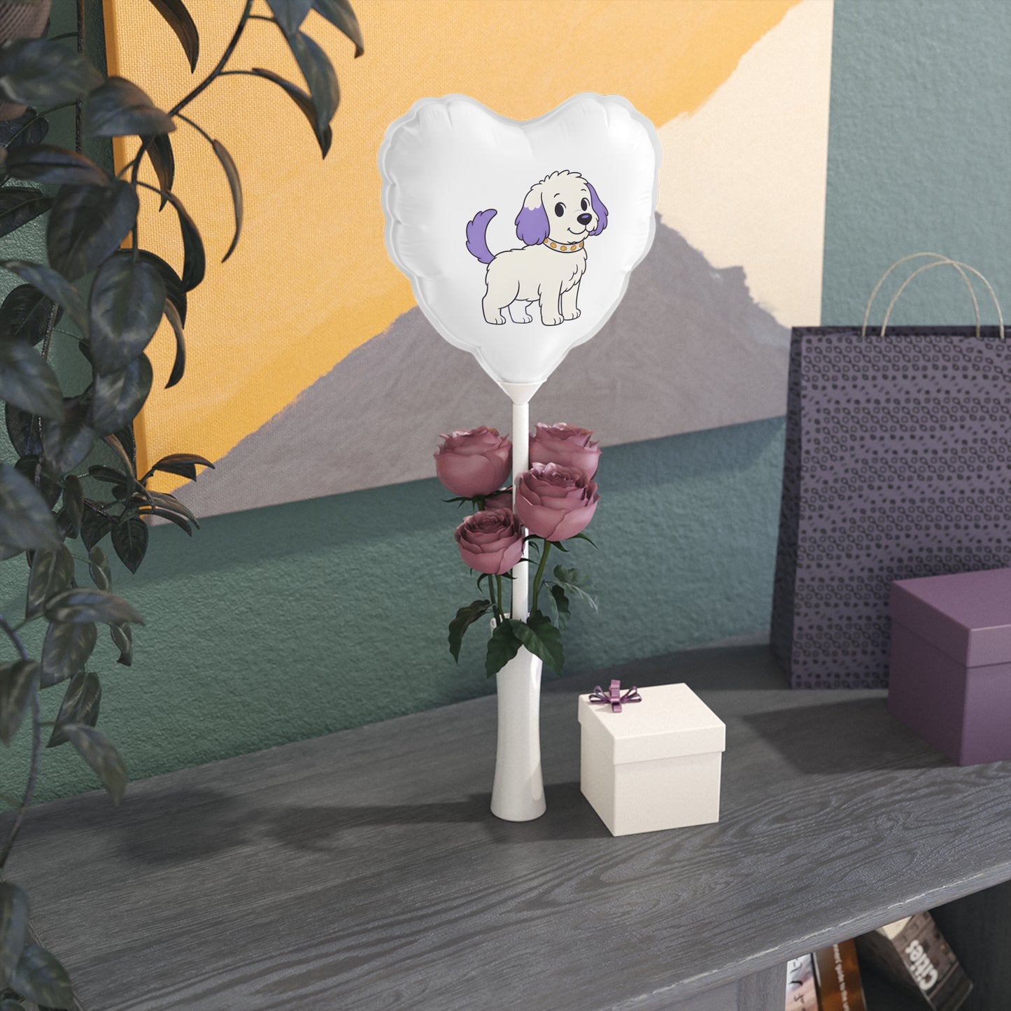 Nugget from The Adventures with Penny and Nugget Heart-Shaped Balloons for Pet Lovers, Perfect for Celebrations, Parties, Valentine's Day, Dog Birthday, Events