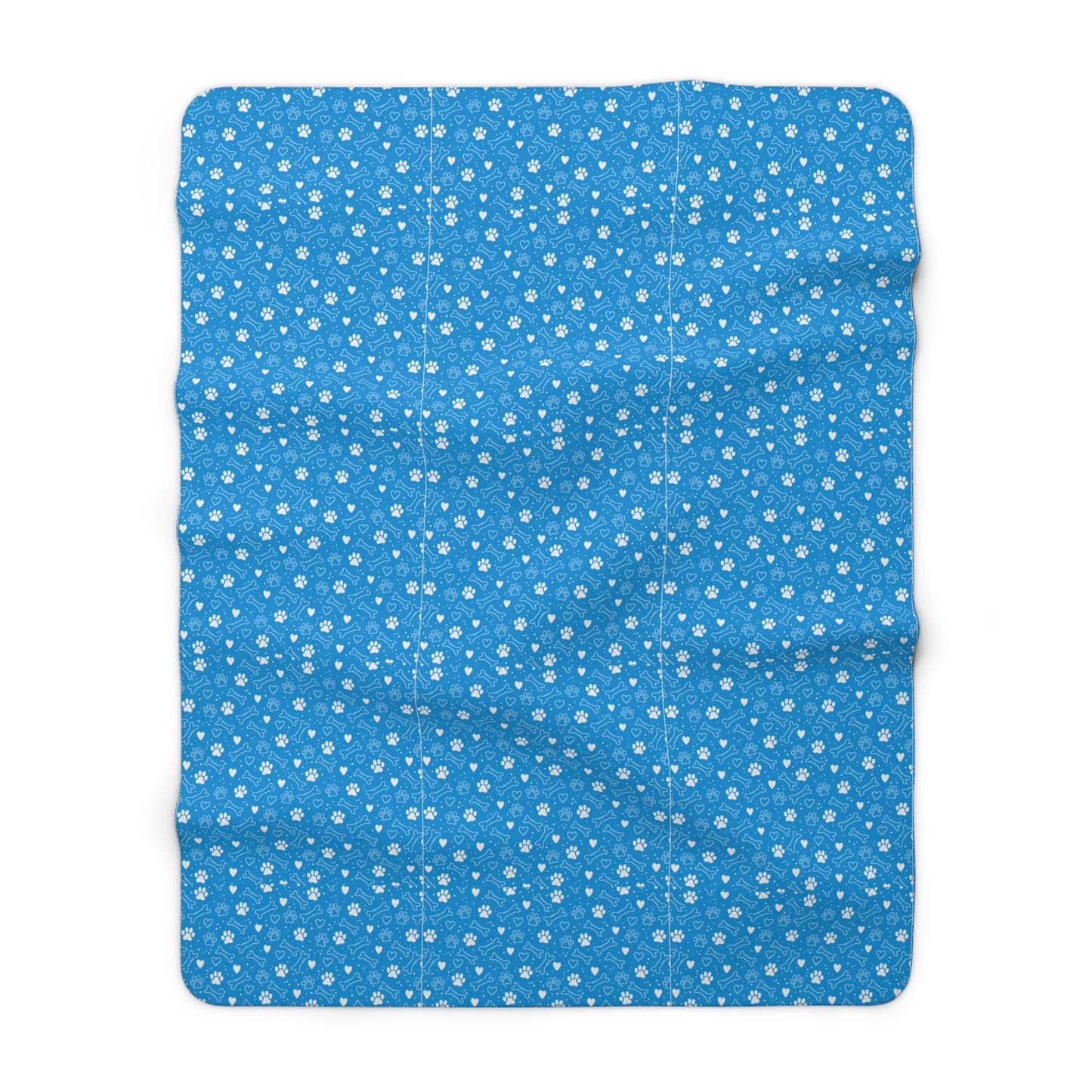 Puppy Paw Print Blanket, Pet Lover Gift, Warm Throw for Home, Christmas Blanket - Blue
