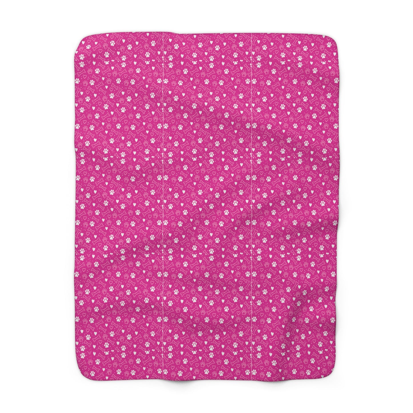 Puppy Paw Print Blanket, Pet Lover Gift, Warm Throw for Home, Christmas Blanket- Pink