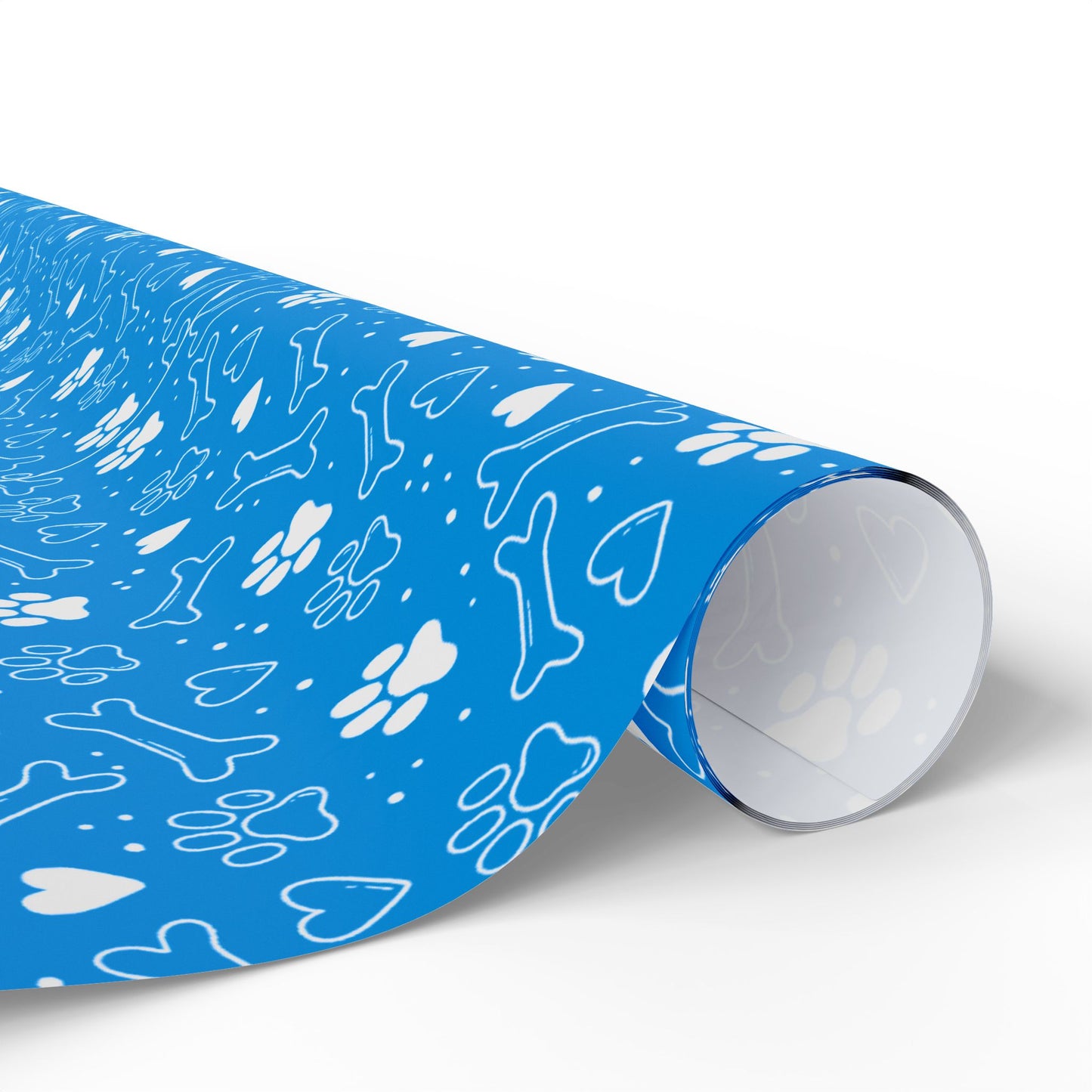 Blue Puppy Paw-Print Wrapping Paper – Cute Dog Lover Gift Wrap for Birthdays & Holidays