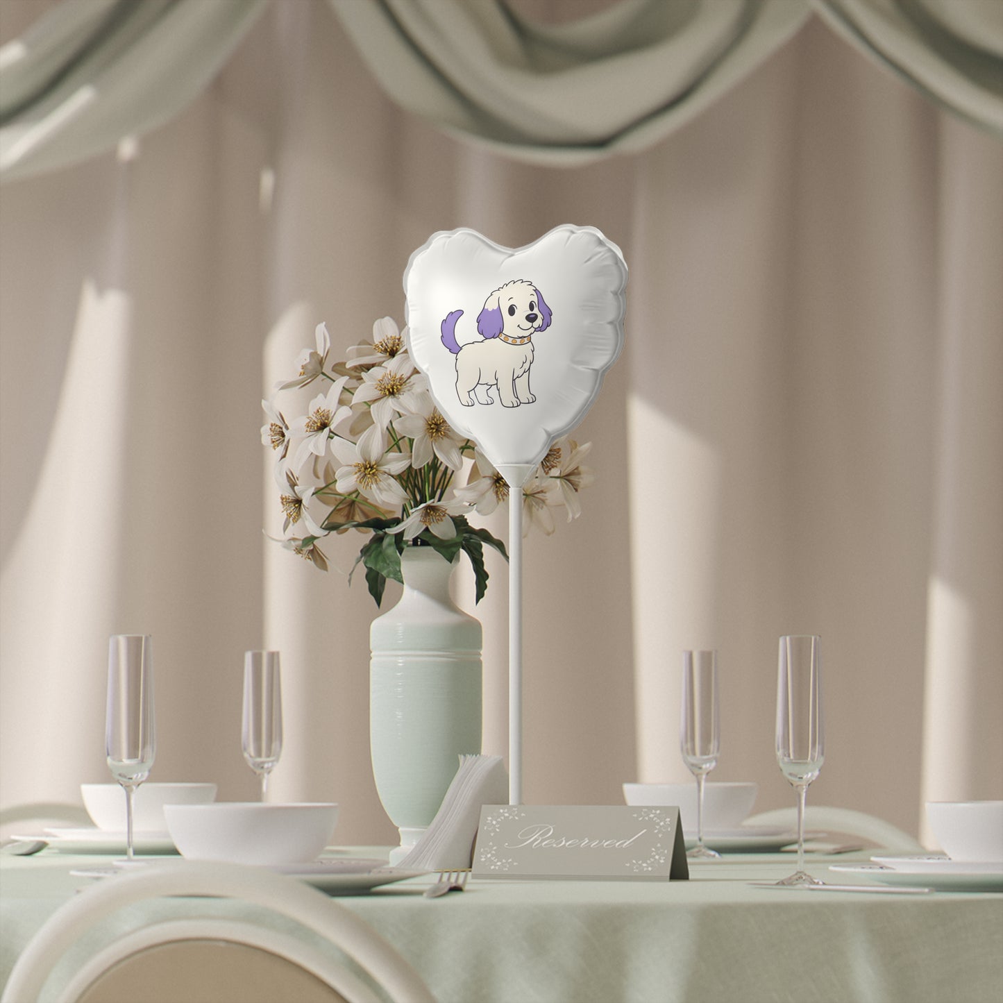 Nugget from The Adventures with Penny and Nugget Heart-Shaped Balloons for Pet Lovers, Perfect for Celebrations, Parties, Valentine's Day, Dog Birthday, Events