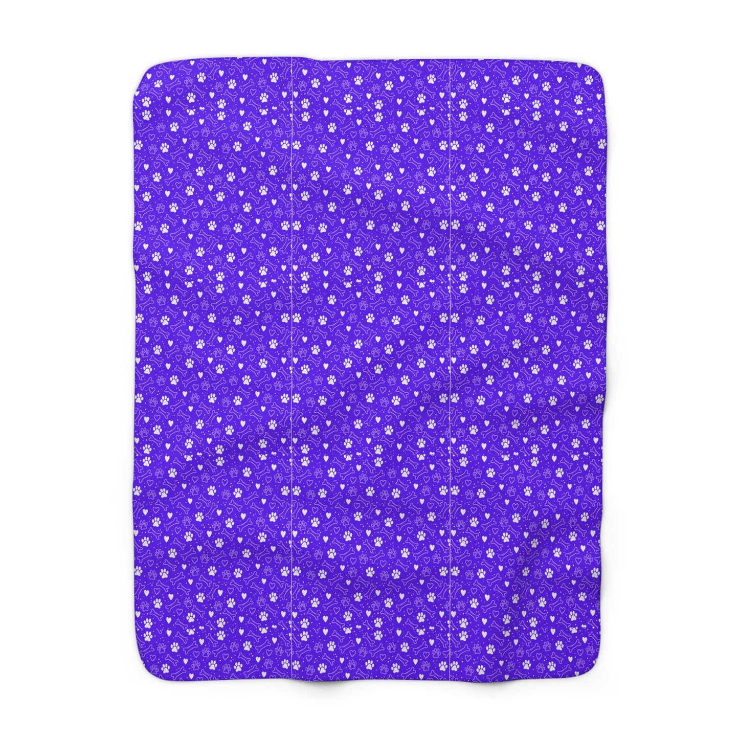 The Adventures of Penny and Nugget Cozy Sherpa Fleece Blanket with Paw Print Design, Pet Lover Gift, Warm Throw for Home, Valentine's Day, Comfortable Bedding - Violet