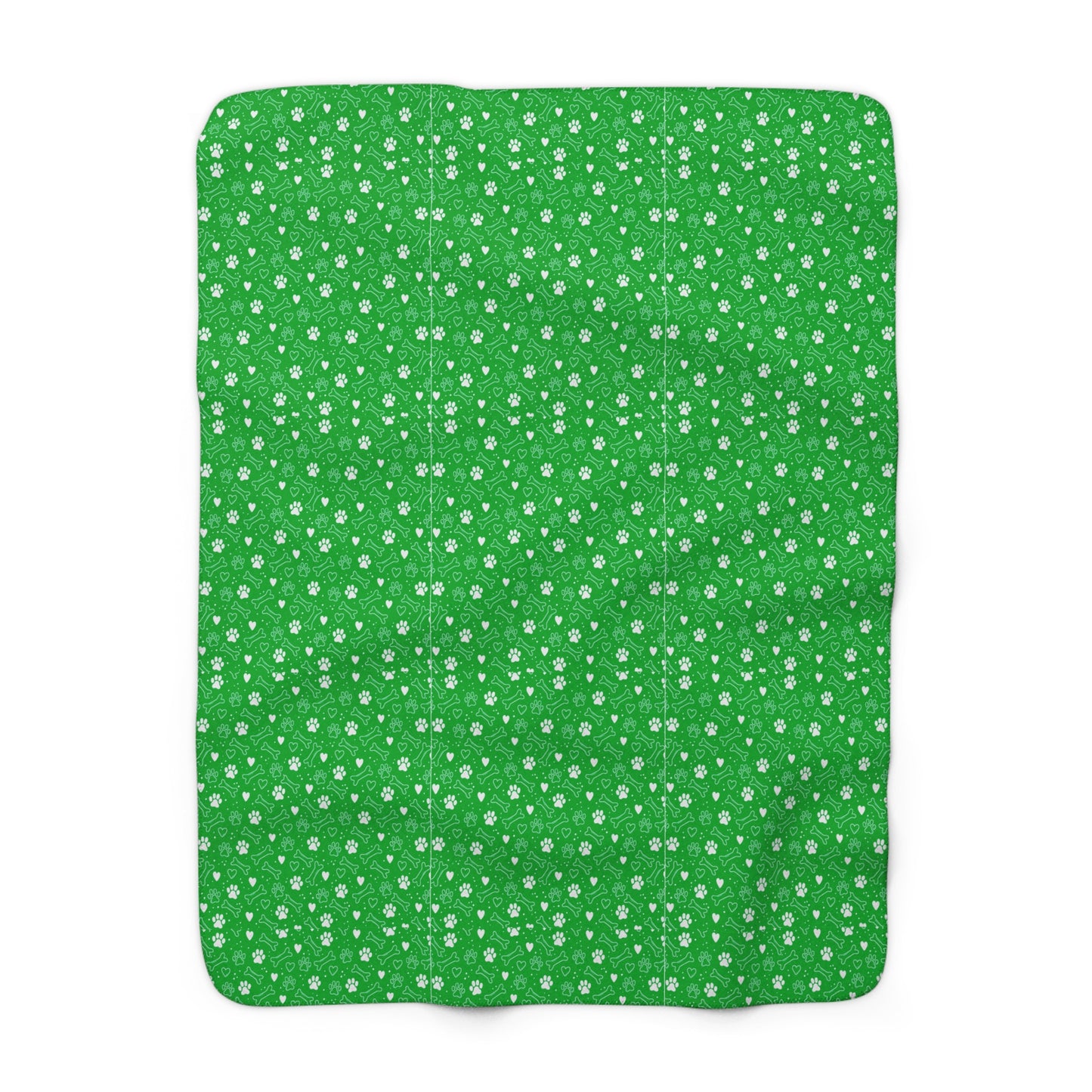 Puppy Paw Print Blanket, Pet Lover Gift, Warm Throw for Home, Dog Blanket, Christmas Blanket- Green